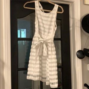 Summer white sleeveless mini dress.